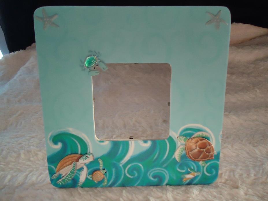 NEW SEA TURTLES  PICTURE FRAME HOLDS 4x4 PHOTO