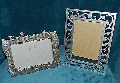 LOT OF 2 SILVER PICTURE PHOTO FRAMES! FRIENDS FOREVER!