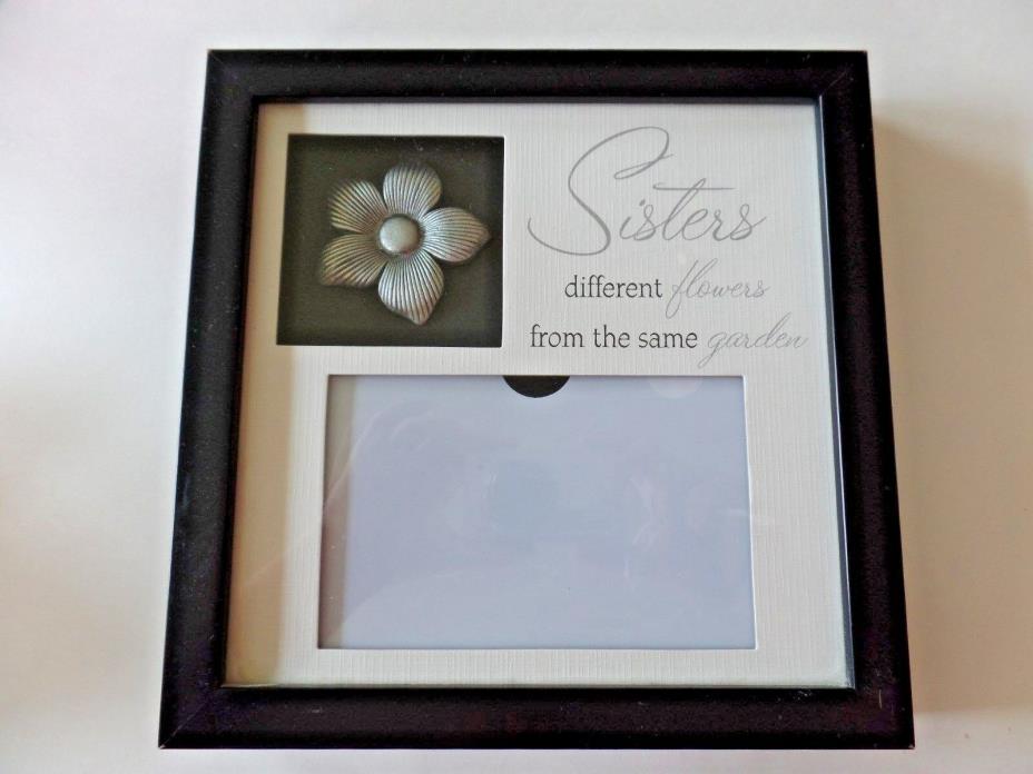 Newview 9X9 Hanging or Tabletop Sisters Picture Frame Square w/ Metallic Flower