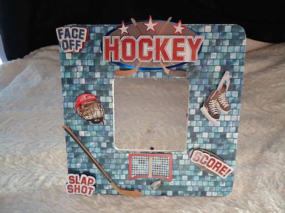 NEW HOCKEY  PICTURE FRAME HOLDS 4x4 PHOTO