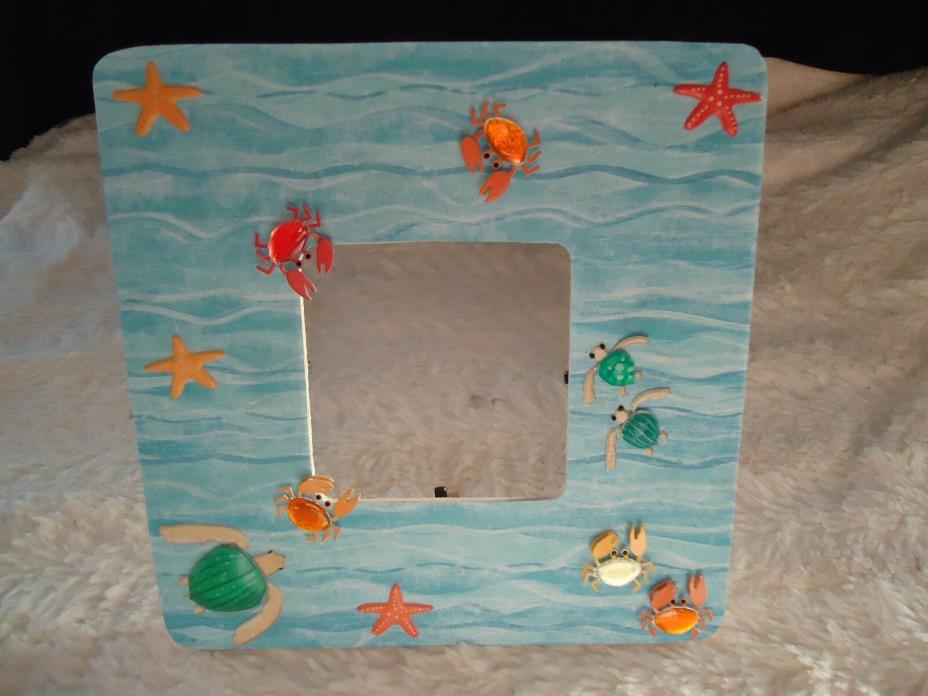 NEW SEA TURTLE / STARFISH / CRAB  PICTURE FRAME HOLDS 4x4 PHOTO