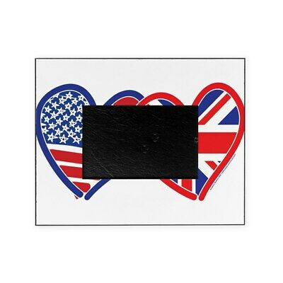 CafePress American Flag/Union Jack Flag Hearts Picture Frame (783627711)