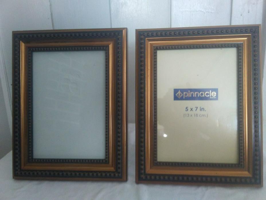 Pinnacle picture frames 2 matching frame lot 2004 good condition 5x7 (G)