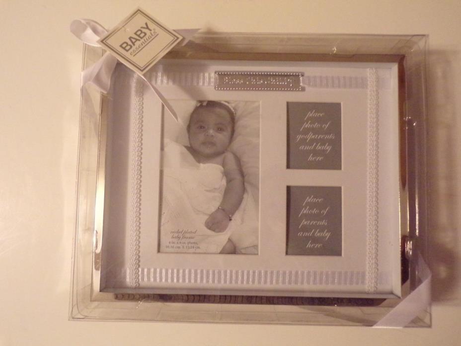 Baby Essentials Nickel Plated Baby Frame Bless This Child 4x6 and two 2x2.5 NEW