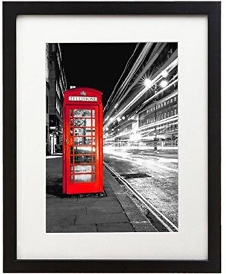 11x14 Black Picture Frame - Made to Display Pictures 8x10 with Mat or 11x14 Mat