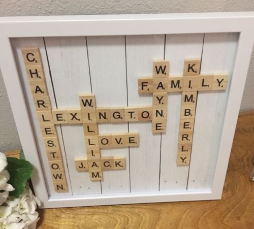 PHOTO FRAME PICTURE SCRABBLE BOARD FAMILY FRAME PERSONALIZED FRAME
