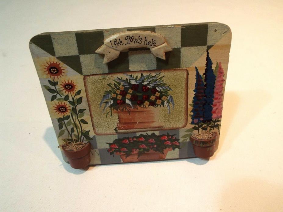 love grows here shelf art spring decor  7.7  x 6.5 x .75 inch free ship