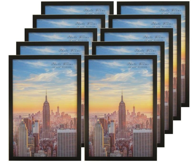 Frame Amo 16x24 Black Wood Picture or Poster Frame, 1 inch Wide, 1, 3 or 10 PACK