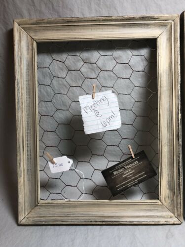 Two Picture Frame Chicken Wire Picture Holder Farm House Decor