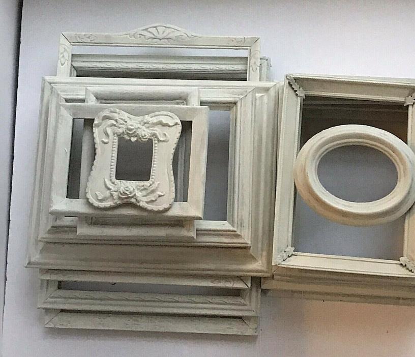 Lot Of 14 Annie Sloan Chalk Paint Wood Open Back Frames Wall Shabby Chic Decor