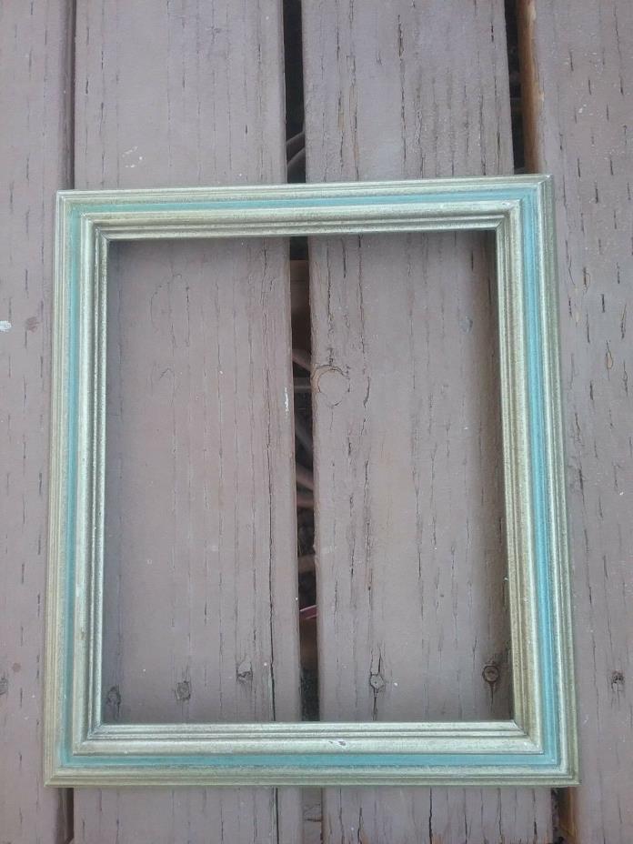 Mexican Wood Picture Frame olive and blue