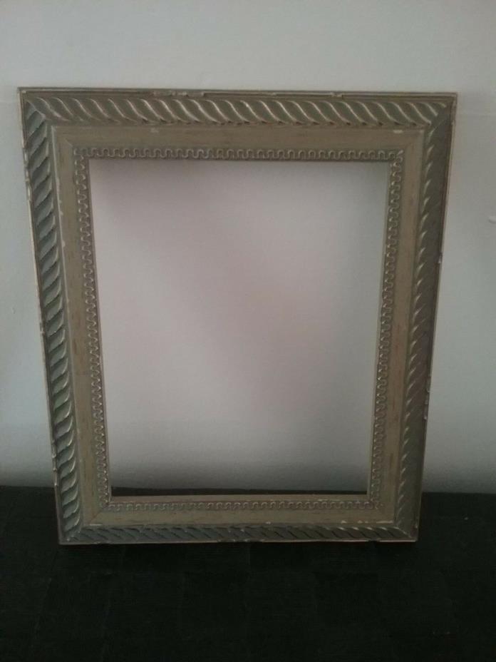 Carved wood picture frame Gold and Olive