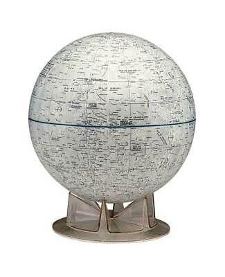 White 12 Inch Moon Globe w Contemporary Cradle Stand [ID 25535]
