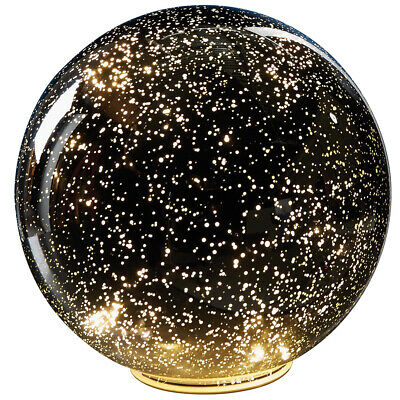 Lighted Mercury Glass Ball Sphere for Holiday Home Decor - Battery Operated