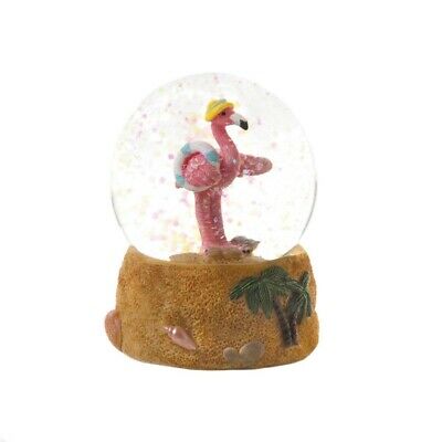 Flamingo Holding Lifebuoy Snow Globe