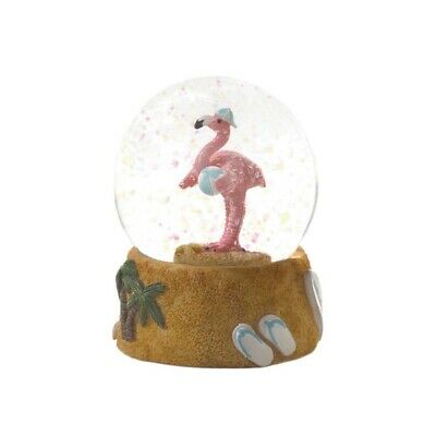 Flamingo Holding Beach Ball Snow Globe
