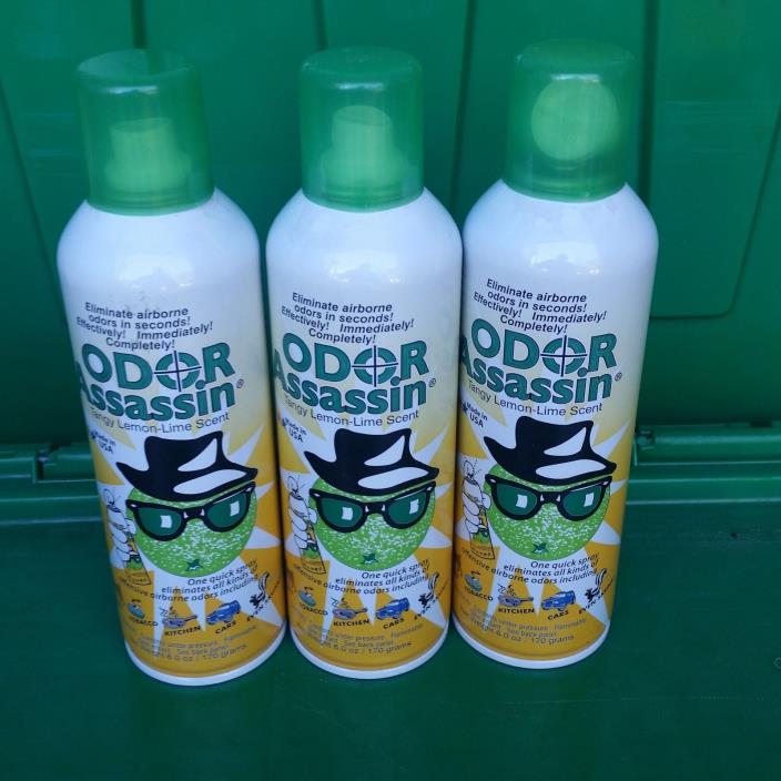 Odor Assassin Odor Eliminator Tangy lemon-lime Scent Spray Aerosol Can 6Oz-PK 3