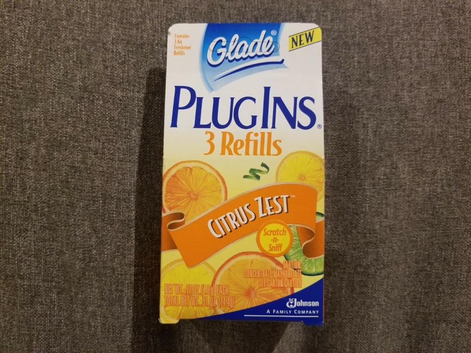 Glade Plug Ins Refills ~ Citrus Zest ~ 3 Refills