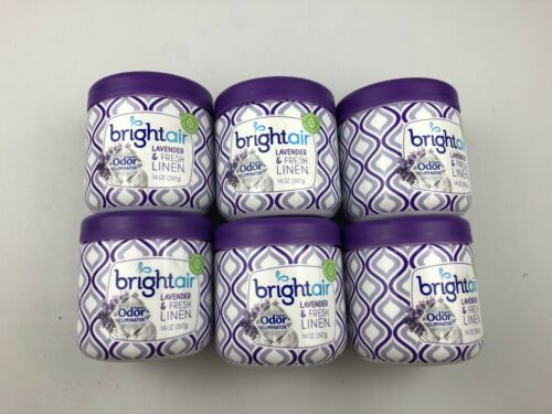 Brightair Freshener Super Odor Eliminator Lot 6 Lavender and Fresh Linen