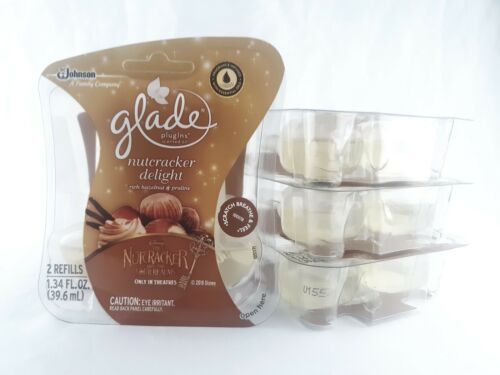 Four -2pks Glade PlugIns Scented Oil Refill Nutcracker Delight Hazelnut Praline