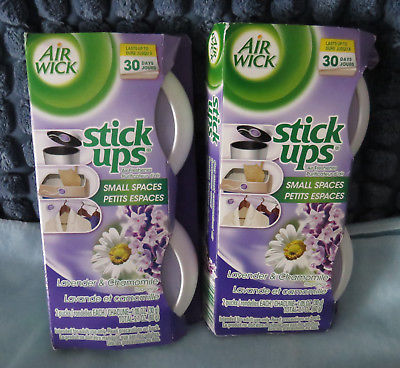 2 PKS 2 CT AIR WICK STICK UPS SMALL SPACES LAVENDER & CHAMOMILE AIR FRESHENERS
