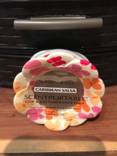 Bath Body Works SCENTPORTABLE Visor Clip Holder & Caribbean Salsa Disc