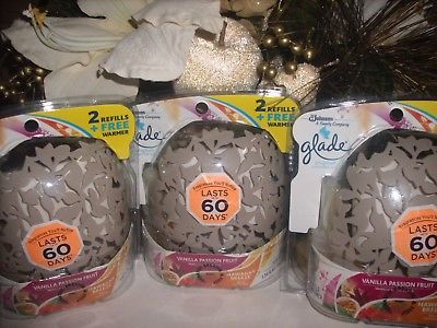 3 Glade Plugins Scented Oil Alternating Fragrance Warmers Haw Vanilla Passion