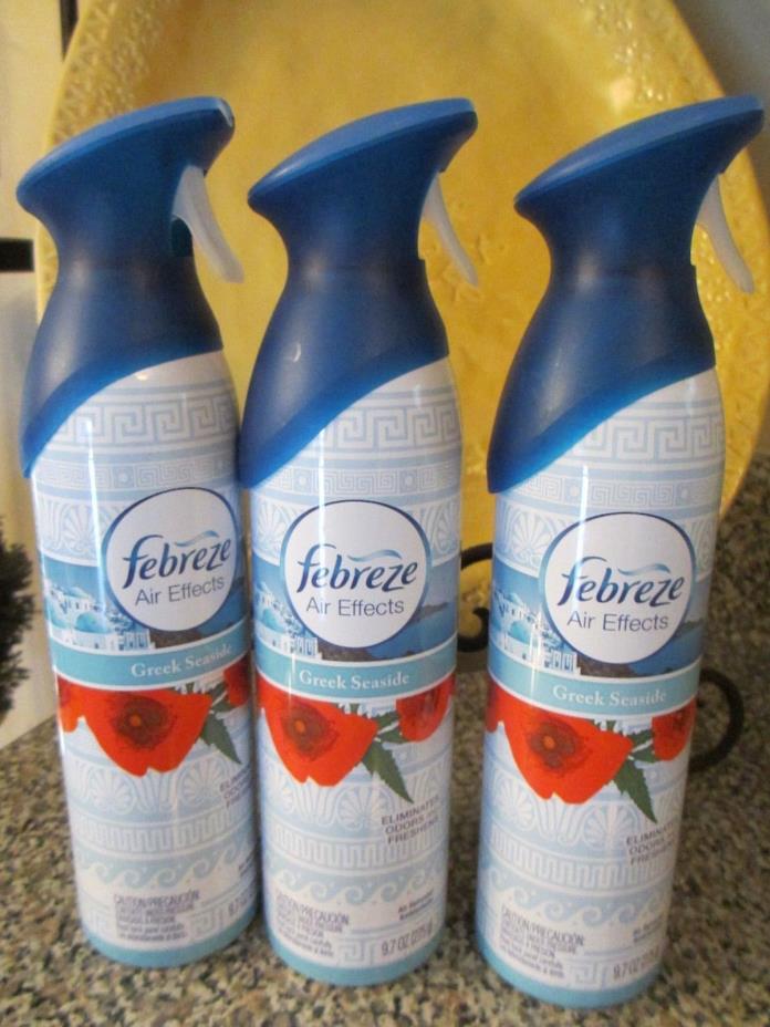 Lot of 3 Febreze Air Effects GREEK SEASIDE Air Freshener Refresher