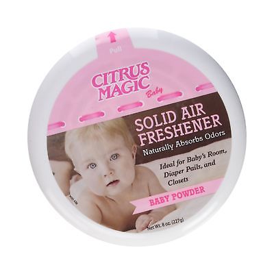 Citrus Magic Baby Solid Air Freshener, Pack of 3, 8-Ounces Each Baby Powder