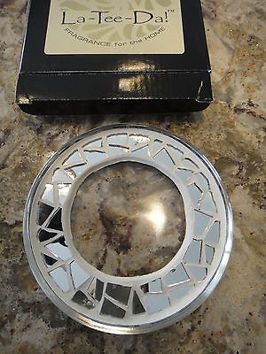 La-Tee-Da!  Mosiac plate - Silver - NIB