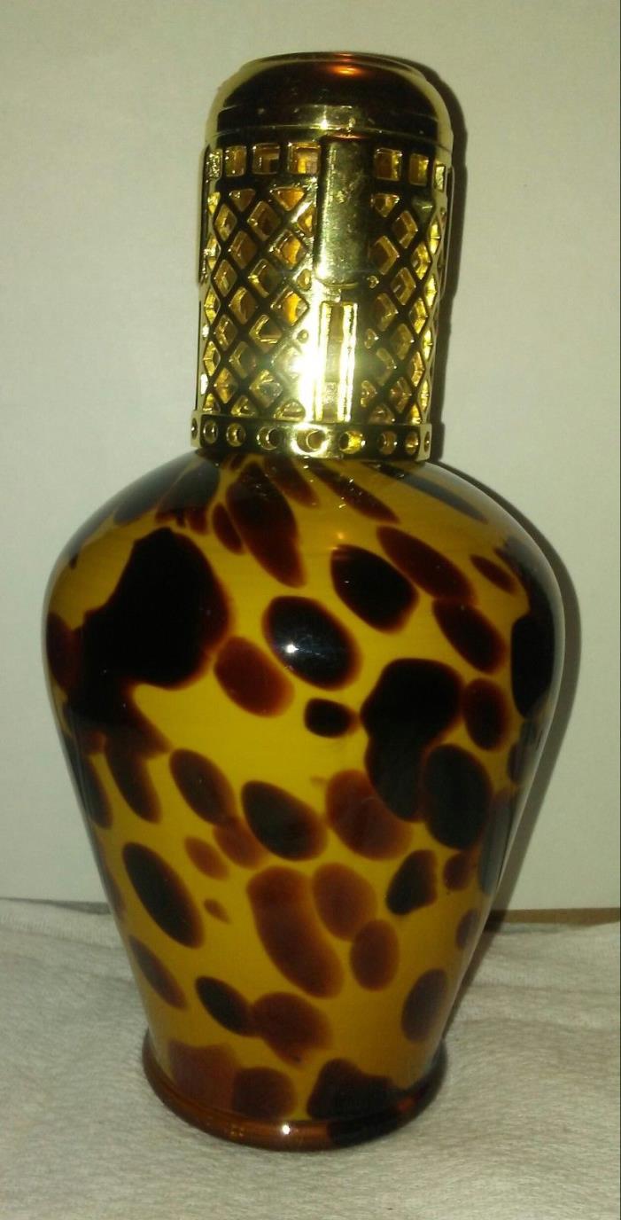 La-Tee-Da! Effusion Lamp Leopard Pattern With Gold Cap