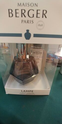 Lampe Berger Lamp Geometry Black Gift Set with 180ml Fresh Linen - Free Shipping