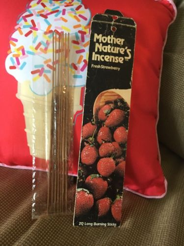 Open Package Of 7 Mother Nature’s Fresh Strawberry Incense Burning Sticks 1975