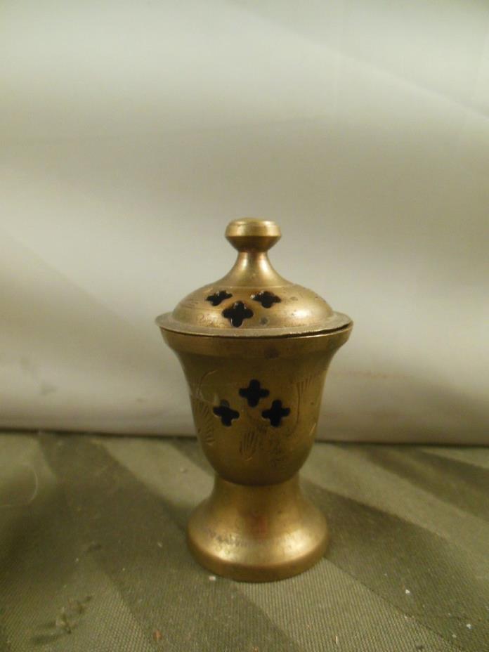 Small Vintage  BRASS Incense Burner marked India