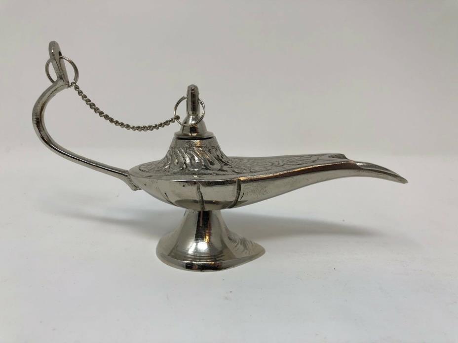 Ornate Miniature Aladdin Genie Oil Lamp Incense Burner Home Decor