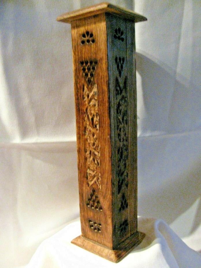 ( # 2 )  vtg  hand crafted  traditional wood  incence stick  burner  hollow hold