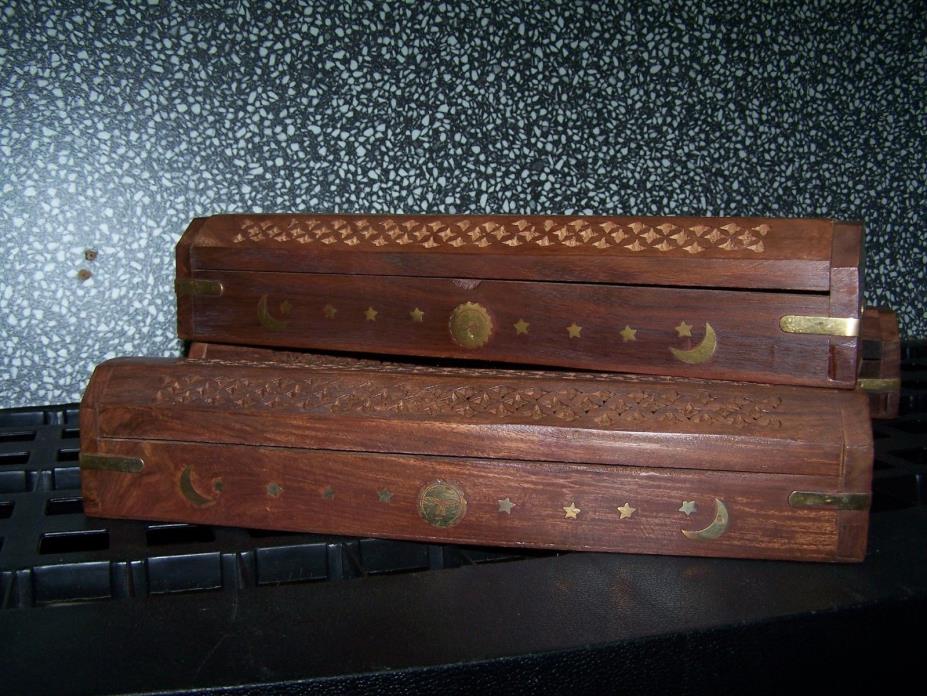 Wooden BOX INCENSE BURNER/Hold 12