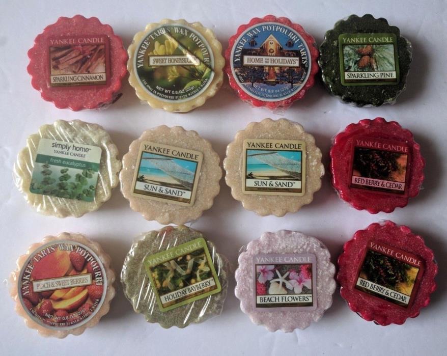 Yankee Candle Lot of 12 Wax Potpourri Tarts Red Berry Cedar Home for Holidays Su
