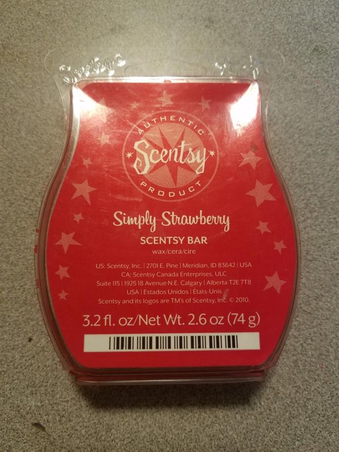 SCENTSY Simply Strawberry Wax Bar 3.2 oz *NEW* DISCONTINUED*HTF