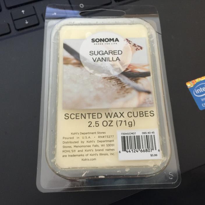 NEW Sonoma Scented Wax Cubes 2.5 oz - 6 cubes - SUGARED VANILLA