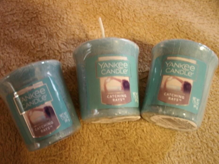 Yankee Candle 3 Votive Candles CATCHING RAYS Trio of Freshness