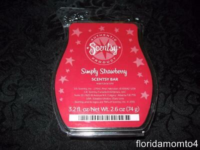 Scentsy SIMPLY STRAWBERRY Wax Bar (3.2 oz) FREE SHIPPING Brand New w/Bonus