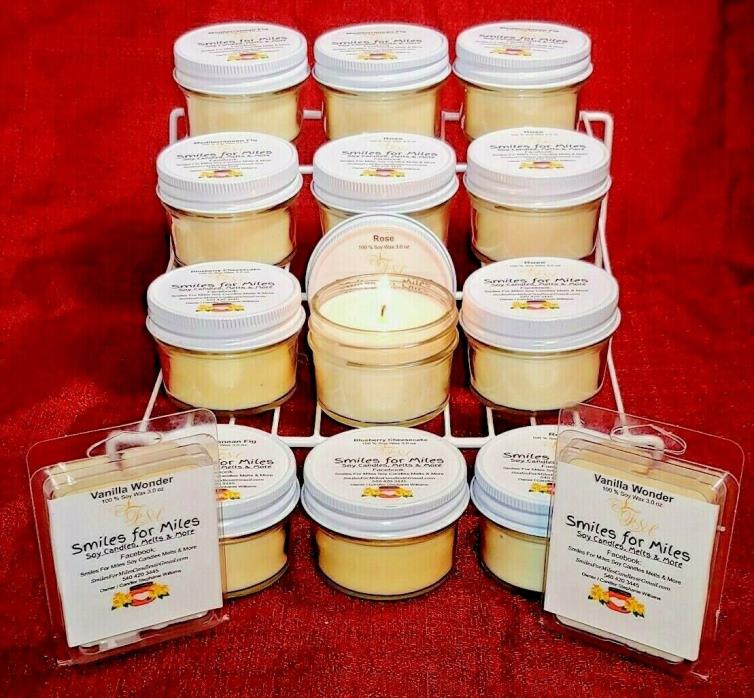 CASE: 12- 3 oz highly fragrant Soy Candles PLUS FREE GIFT (You choose fragrance)