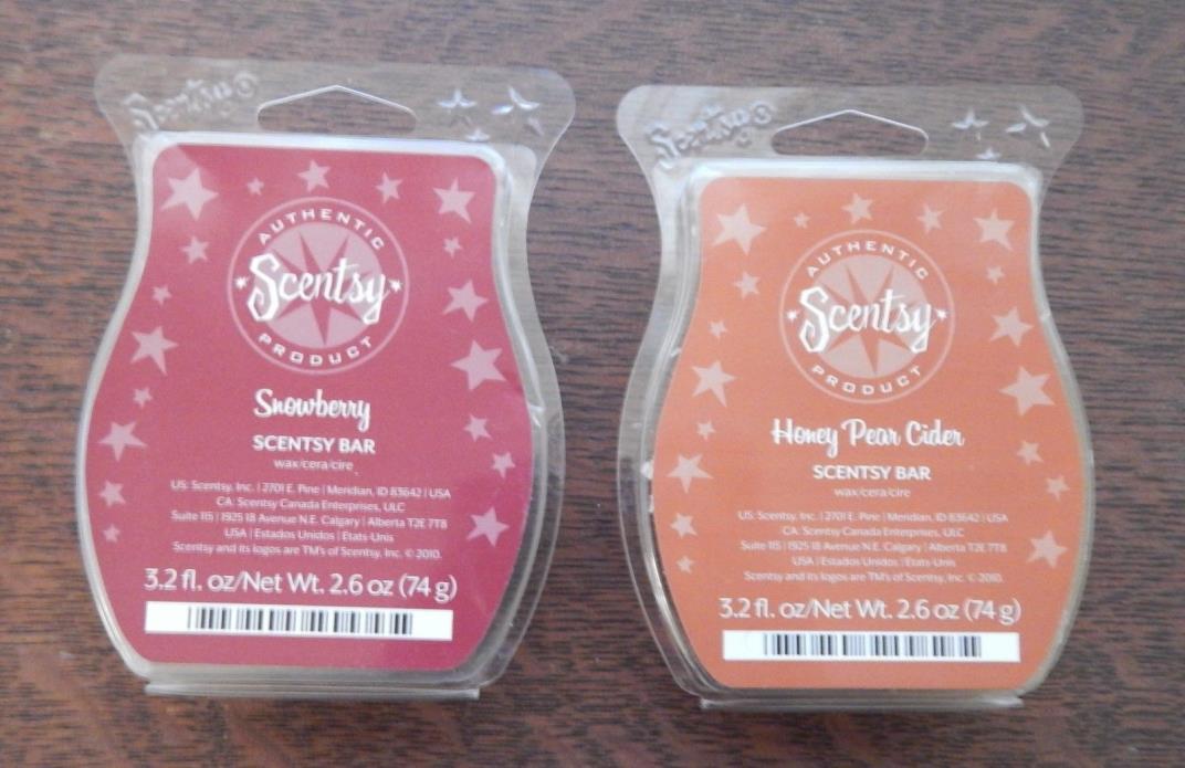 Lot of 2 Scentsy Bars Snowberry & Honey Pear Cider 3.2 oz each