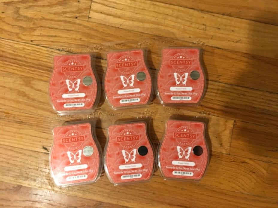 SCENTSY BARS LOT OF 6 POPPY FIELDS WAX BARS - FREE SHIPPING - PRIORITY