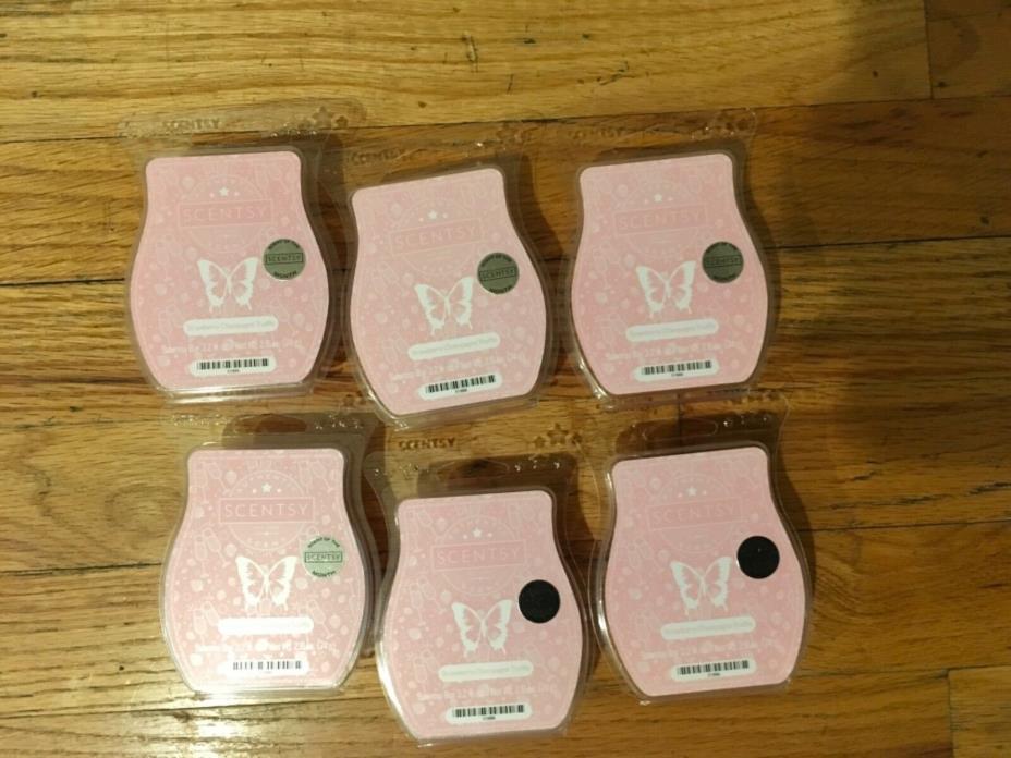 SCENTSY LOT OF 6 STRAWBERRY CHAMPAGNE TRUFFLE WAX BARS -FREE SHIPPING - PRIORITY