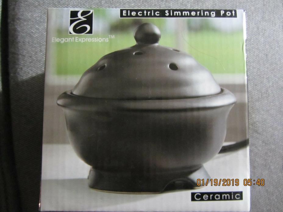 Electric Simmering Pot Elegant Expressions Black Ceramic Potpourri Warmer