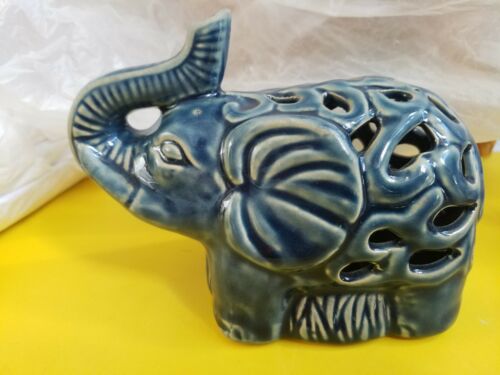 Potpourri Blue Ceramic Elephant