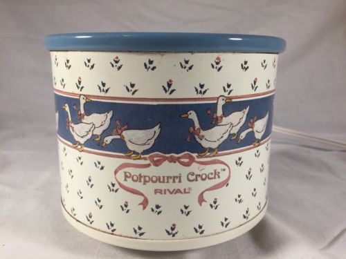 Vintage Rival Potpourri Crock Pot Country Goose Geese
