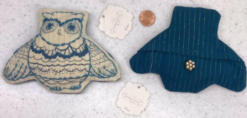NWT Anthropologie Owl Lavender Sachet ?? Potpourri ~ Rhinestone Embroidered Blue